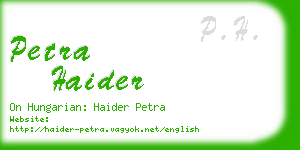 petra haider business card